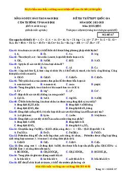 Đề thi thử Hóa Học Cụm TP Nam Định năm 2023
