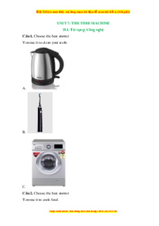 Trắc nghiệm Unit 7: The time machine Tiếng Anh 6 English Discovery