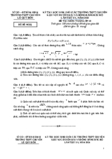 Đề thi HSG Toán 10 Trường THPT Chuyên Lê Quý Đôn - Bình Định