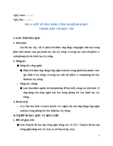 Giáo án chuyên đề Bài 4: Ứng dụng công nghệ sinh học trong bảo vệ thực vật Công nghệ trồng trọt 10 Kết nối tri thức