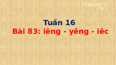 Giáo án Powerpoint Bài 83: iêng, yêng, iêc Tiếng việt lớp 1 Cánh diều