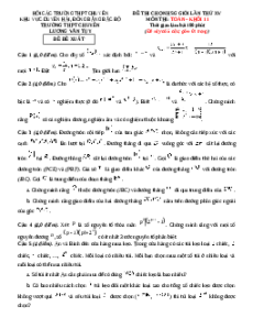 Đề thi HSG Toán 11 Trường THPT Chuyên Lương Văn Tụy - Ninh Binh