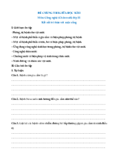 Đề cương ôn tập Giữa kì 2 Công nghệ chăn nuôi 11 Kết nối tri thức (có đáp án)