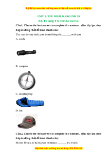 Trắc nghiệm Unit 8: The world around us Tiếng Anh 6 ilearn smart words