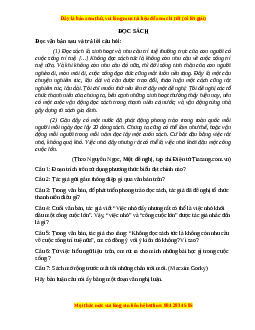 Phiếu bài tập Tuần 1 Đọc sách Ngữ văn 6