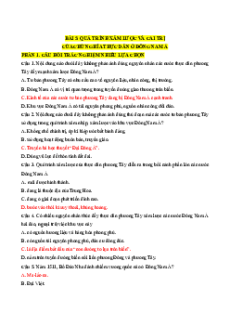 Trắc nghiệm Bài 5: Quá trình xâm lược và cai trị của chủ nghĩa thực dân ở Đông Nam Á Lịch sử 11 Đúng-Sai 2025