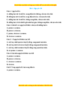 Trắc nghiệm Nguyên tử KHTN 7 Cánh diều