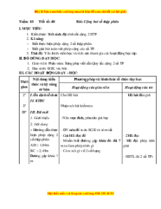 Giáo án Bài 48 Toán lớp 5: Cộng hai số thập phân