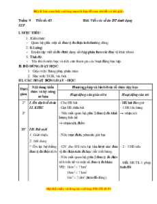 Giáo án Bài 43 Toán lớp 5: Viết các số đo diện tích dưới dạng số thập phân