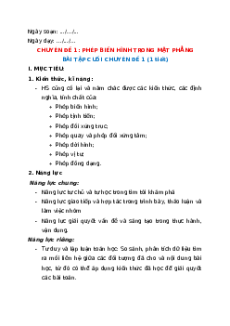 Giáo án Bài tập cuối chuyên đề 1 Toán 11 Kết nối tri thức