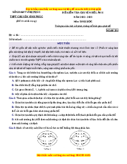 Đề thi thử Sinh học trường Liên trường Vĩnh Phúc lần 2 năm 2023