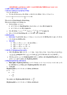 Chuyên đề 3. Bất đẳng thức và bất phương trình bậc nhất một ẩn