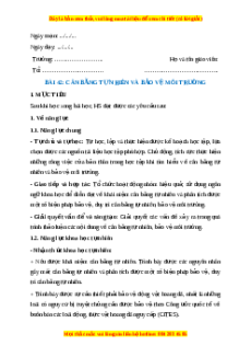 Giáo án Cân bằng tự nhiên và bảo vệ môi trường Sinh học 8 Cánh diều
