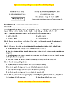 Đề thi thử Hóa Học trường Quế Võ 1 lần 3 năm 2021