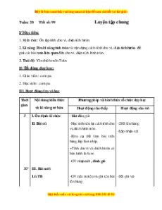 Giáo án Bài 99 Toán lớp 5: Luyên tập chung (Trang 100)