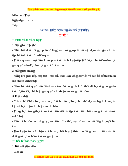 Giáo án Rút gọn phân số Toán 4 Kết nối tri thức