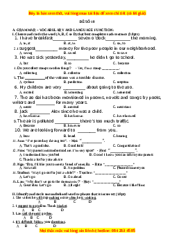 Đề thi giữa kì 1 Tiếng Anh 9 - Đề 10