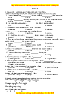 Đề thi giữa kì 1 Tiếng Anh 9 - Đề 10