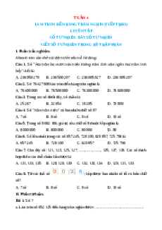 Bài tập cuối tuần Toán 4 Tuần 4 Cánh diều (có lời giải)