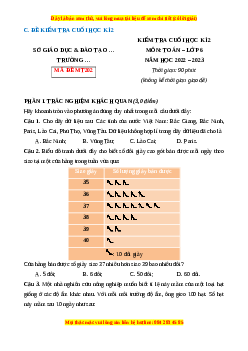 Đề thi cuối kì 2 Toán 6 Cánh diều (Đề 7)
