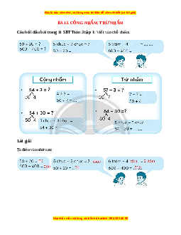 VBT Toán lớp 3 Bài 3 (Chân trời sáng tạo): Cộng nhẩm, trừ nhẩm