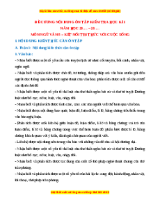 Đề cương ôn tập cuối kì 1 Ngữ văn 8 Kết nối tri thức