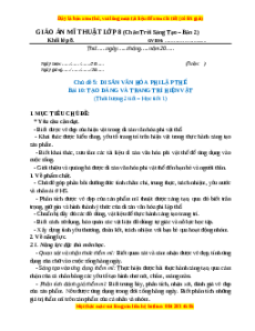 Giáo án Bài 10 Mĩ thuật 8 Chân trời sáng tạo (Phiên bản 2): Tạo dáng và trang trí hiện vật