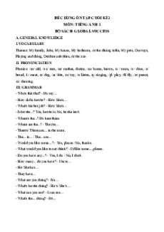Đề cương ôn tập Cuối kì 2 Tiếng Anh 3 Global Success