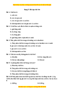 Trắc nghiệm Bài tập chất béo Hóa học 9