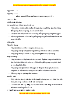 Giáo án Hai đường thẳng song song Toán 11 Chân trời sáng tạo