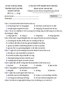 Đề thi thử tốt nghiệp Địa lí THPT Chuyên Hoàng Văn Thụ lần 1 năm 2024