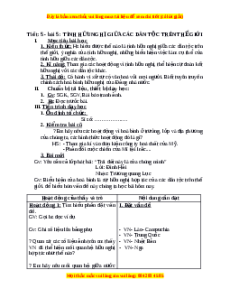 Giáo án Bài 5 GDCD 9: Tình hữu nghị giữa các dân tộc trên thế giới