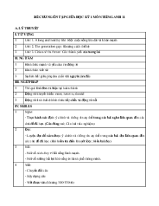 Đề cương ôn tập Giữa kì 1 Tiếng Anh 11 Global succes