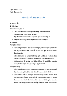 Giáo án Bài 8: Lập kế hoạch chi tiêu GDCD 8 Kết nối tri thức