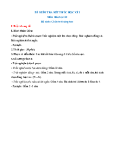 Bộ 12 đề thi cuối kì 1 Hóa học 10 Chân trời sáng tạo Cấu trúc mới