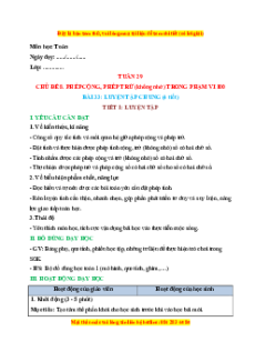 Giáo án Luyện tập chung Toán lớp 1 Kết nối tri thức