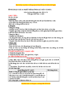 Giáo án Bài 16 Địa lí 6 Kết nối tri thức (2024): Nhiệt độ không khí. Mây và mưa