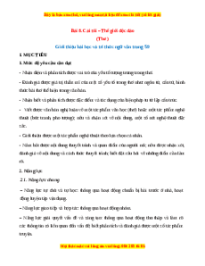 Giáo án Cái tôi – Thế giới độc đáo (2024) Chân trời sáng tạo