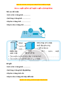 VBT Toán lớp 3 Bài 13 (Chân trời sáng tạo): Khối hộp chữ nhật. Khối lập phương