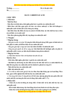Giáo án Carboxylic acid Hóa học 11 Cánh diều
