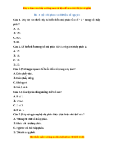 Trắc nghiệm Bài 4 Tin học 10 Kết nối tri thức: Hệ nhị phân và dữ liệu số nguyên