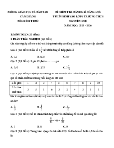 Bộ 22 Đề thi vào lớp 6 Toán Hải Dương các năm
