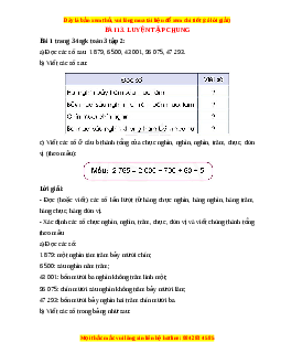 Giải Sgk Toán lớp 3 Bài 13: Luyện tập chung (Cánh diều)