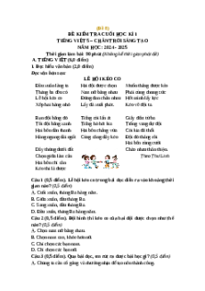 Đề thi cuối kì 1 Tiếng Việt lớp 5 Chân trời sáng tạo (Đề 8)