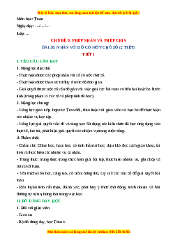 Giáo án Nhân với số có một chữ số Toán 4 Kết nối tri thức