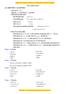 Chuyên đề Phép nhân Toán lớp 4 nâng cao