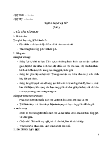 Giáo án Bài 24 Khoa học lớp 5 Kết nối tri thức: Nam và nữ
