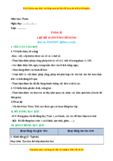 Giáo án Ôn tập chung Toán lớp 1 Kết nối tri thức