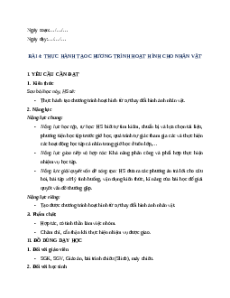 Giáo án Chủ đề F Bài 4 Tin học lớp 5 Cánh diều: Thực hành tạo chương trình hoạt hình cho nhân vật