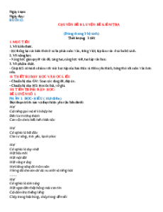 Giáo án Chuyên đề 8. Luyện đề kiểm tra